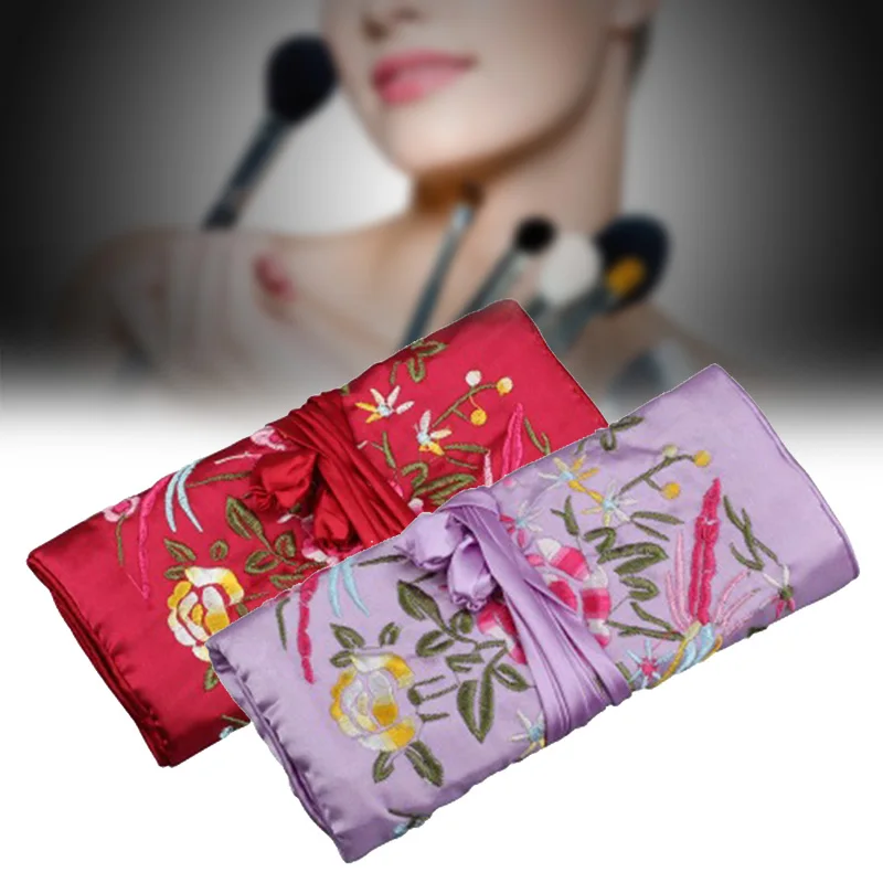 Travel Jewelry Roll Bag Embroidery Brocade Organizer Case with Tie Close Best Sale-WT | Багаж и сумки
