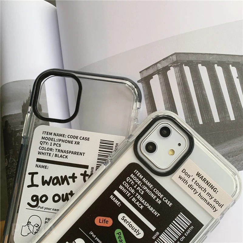 Симпатичные примечание этикетки мягкий прозрачный чехол для телефона с