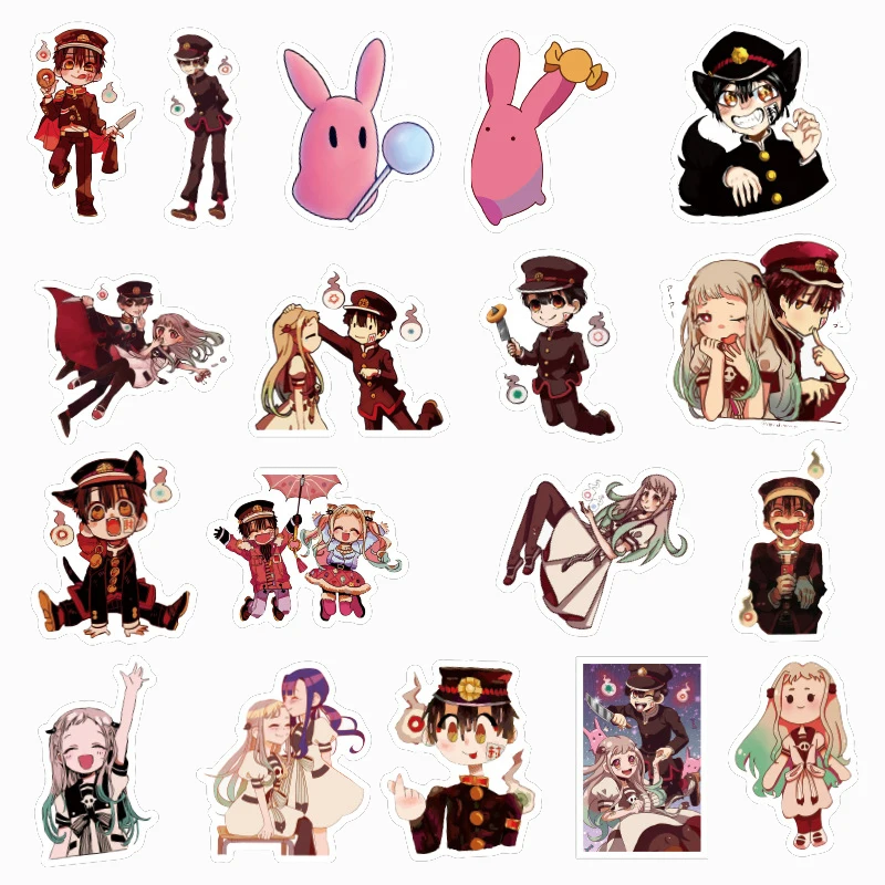 Pegatina de Hanako Kun para &aacute;lbum de recortes, calcoman&iacute;a de grafiti para ni&ntilde;os, Anime japon&eacute;s, Maleta, nevera, diario, Cosplay, 50 Uds.-3