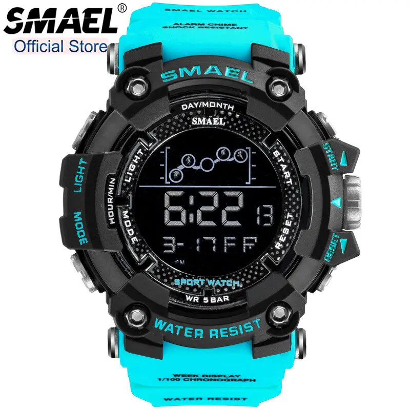

SMAEL Outdoor Running Sport Watches Men Water Resistant Shock Resistant Diver Digital Watch Alarm Chronograph Clock Male 1802
