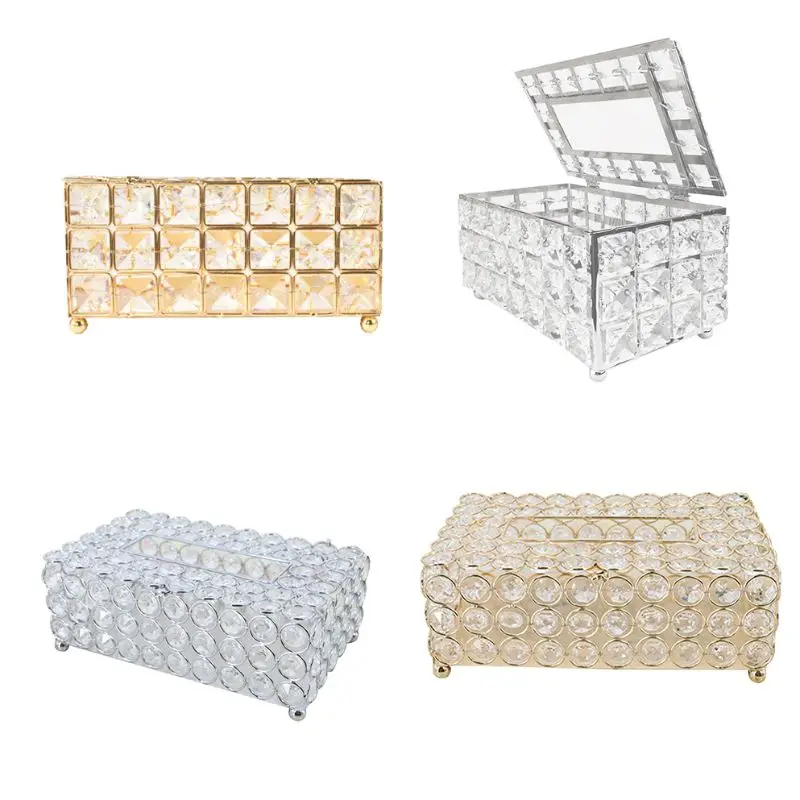 Tissue Box Holder Crystal Cube Napkin Dispenser Bedroom Office Hotel Cafe Coffee 4 Size | Дом и сад