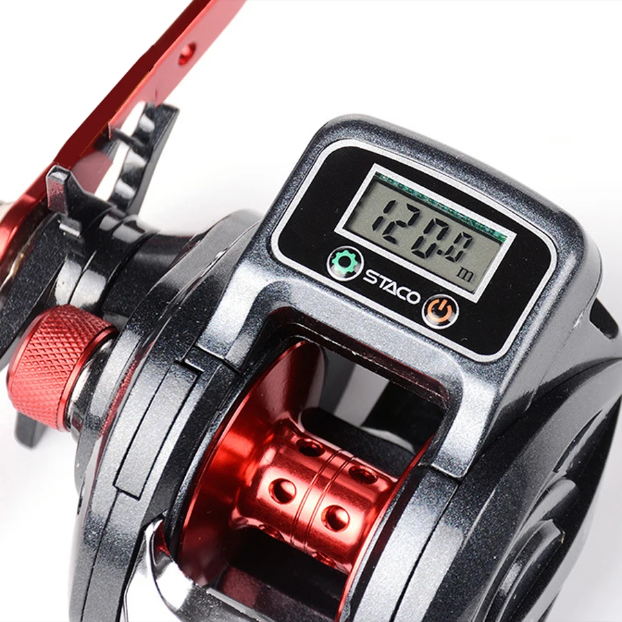 

6.3:1 13+1BB Fishing Reel Left / Right Hand Low Profile Line Counter Fishing Gear with Digital Display Carretilha Pesca Tackle