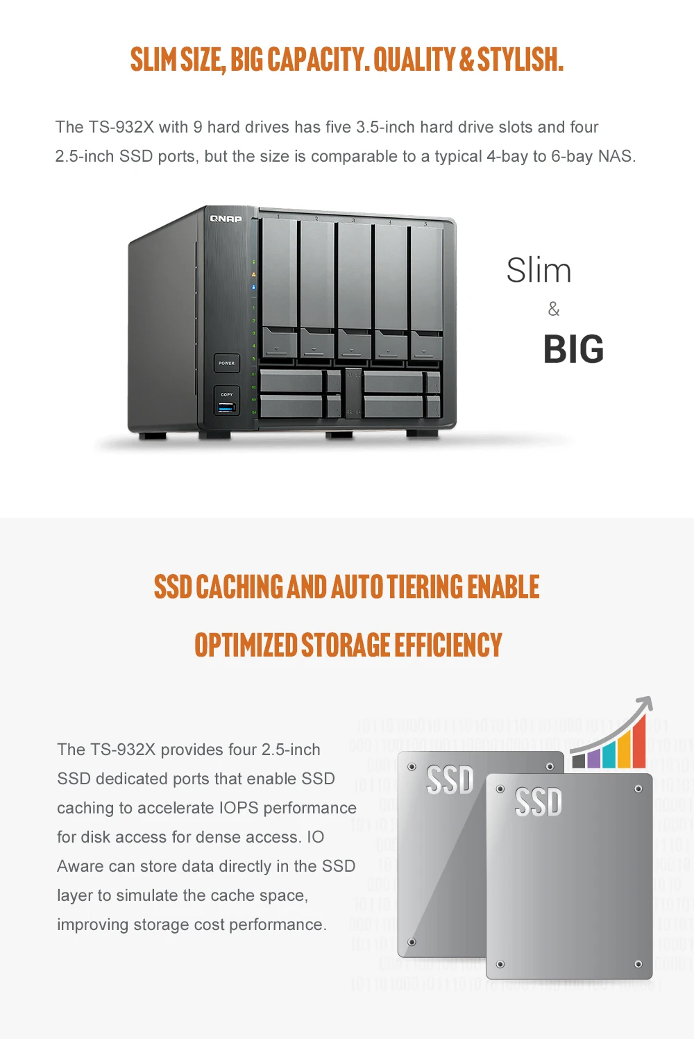 QNAP TS-932X 2G память 9-bay бесдисковый nas, nas сервер nfs Сетевое хранилище Облачное хранилище, 2 года гарантии