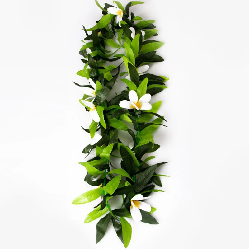 

Home Decoration 3 Pcs Artificial Flowers Tropical Hawaiian Lei Leaf Necklaces for Hula Costume and Beach Party Wreath