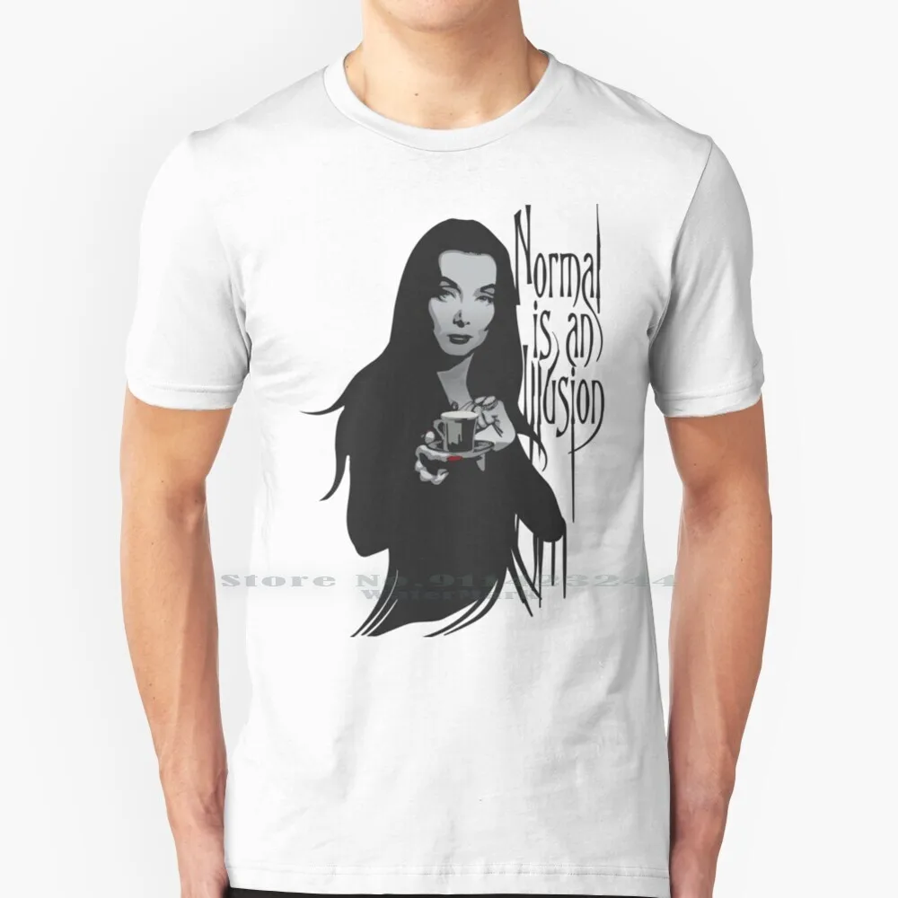 

Normal Is An Illusion-Morticia Addams T Shirt 100% Pure Cotton Carolyn Jones Normal Is An Illusion Morticia Addams Quote