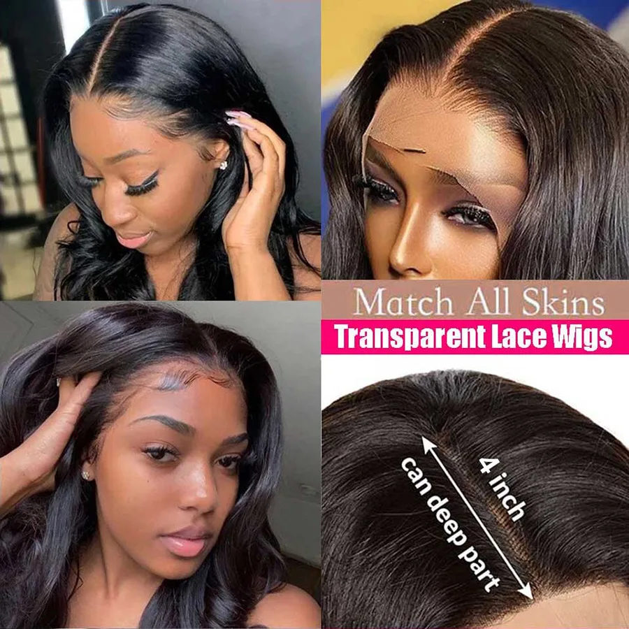 250%Body Wave Lace Front Wig 360 Frontal Wigs For Women Human Hair 13x4 Closure | Шиньоны и парики