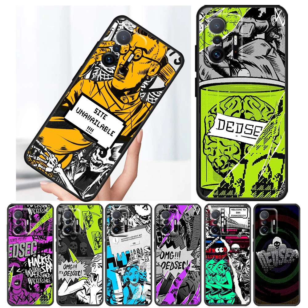 

Hot Art Watch-Dogs For Xiaomi Mi 11 10 Ultra 11T 10T Note10 Pro Lite 11i 10i 10S 5G Soft Black Phone Case Cover