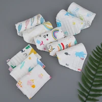 10 pattern styles baby burp cloths 6 layer cotton gauze washcloths handkerchief scarf saliva wipes easy washing reusable nur