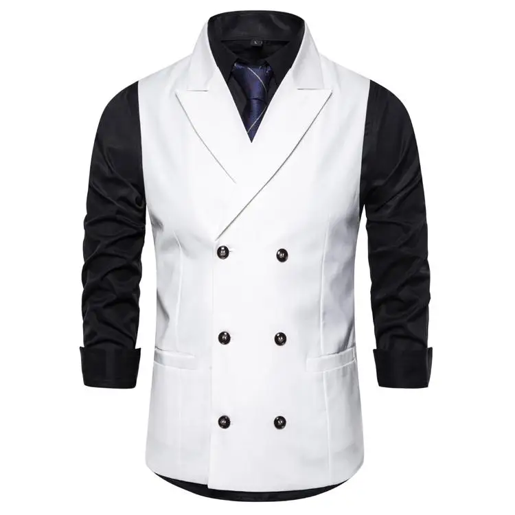 

Tuxedos Mens Suits Vest Casual Waistcoats & Vests Party Sling collar Double breasted Men's Vest Black White Navy