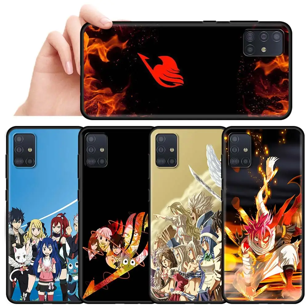 

Soft Silicone Phone Case for Samsung Galaxy A51 A52 A12 A32 A71 A02s A21s A31 A72 A03s A42 Black Cover Anime Manga Fairy Tail