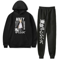 japanese anime tokyo revengers hoodies men cartoon tokyo revengers mikey graphic sweatshirt streetwear sports pants men 2 sets