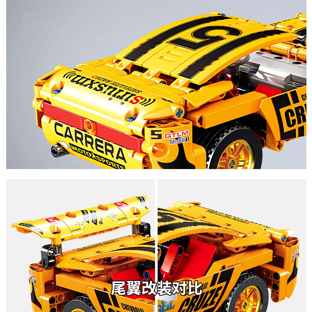 

KAZI KY1022 Rhubarb Peak Mechanical Engineering Pull Back Sports Car Series Building Blocks Bricks Toys For Children Boys Gift