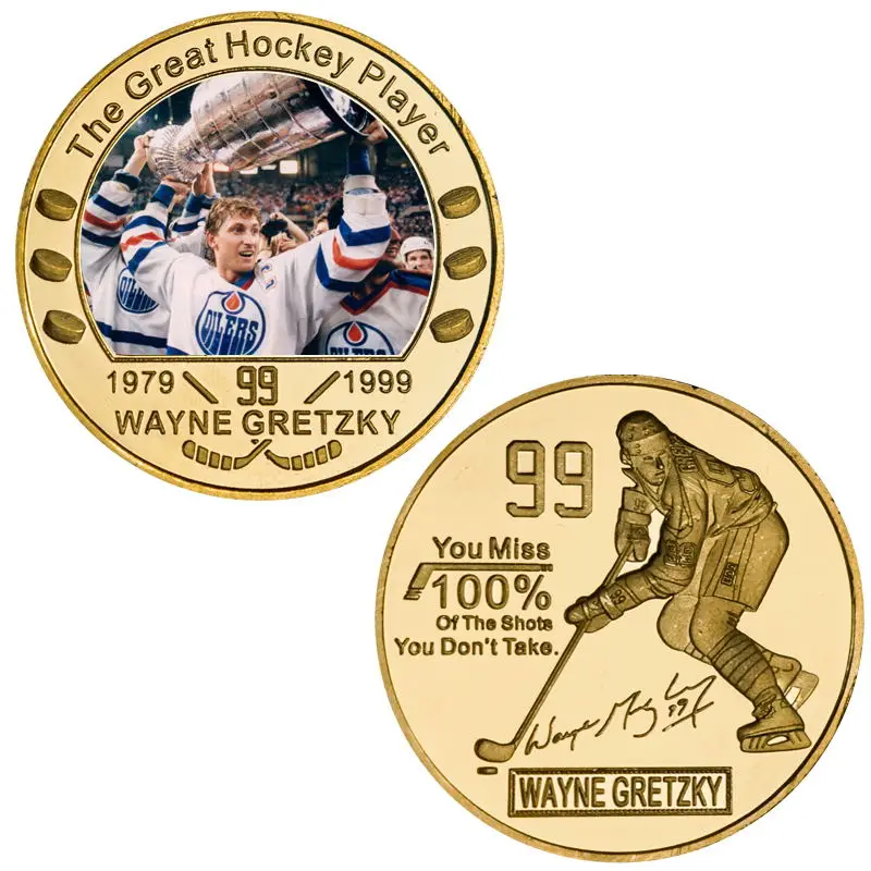 Канадский хоккейный плеер The Great One позолоченные памятные монеты коллекционная
