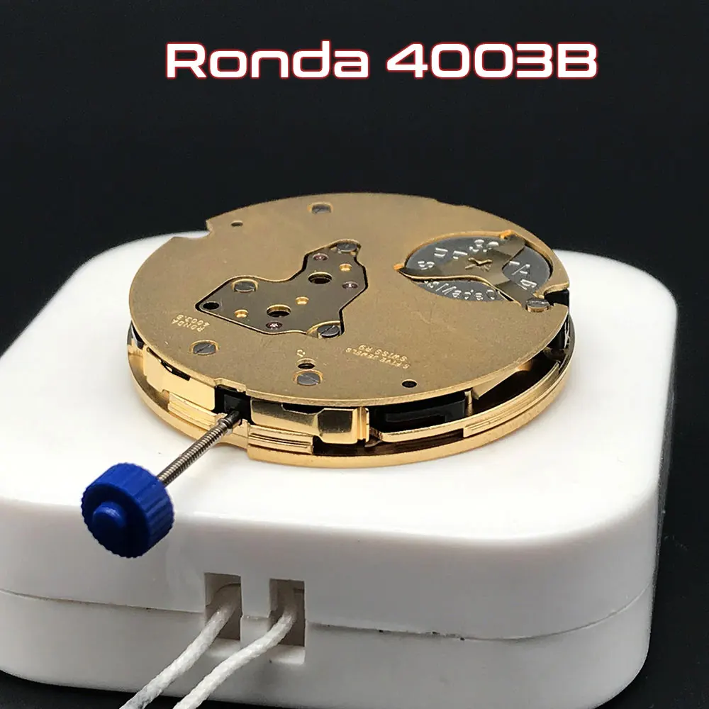 

Swiss Ronda Quartz Watch Movement 4003B 4003.B Golden ClockLuxury Brand Watch Parts Replacements 5 Jewels With White Datewheel