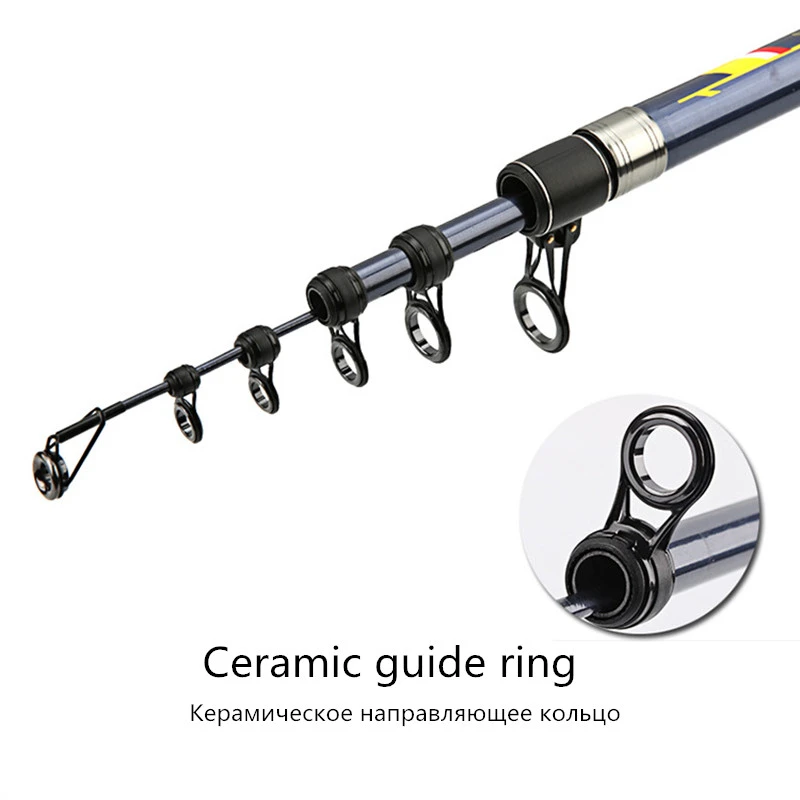 Мощная спиннинговая удочка для больших рыб сверхпрочная телескопическая на