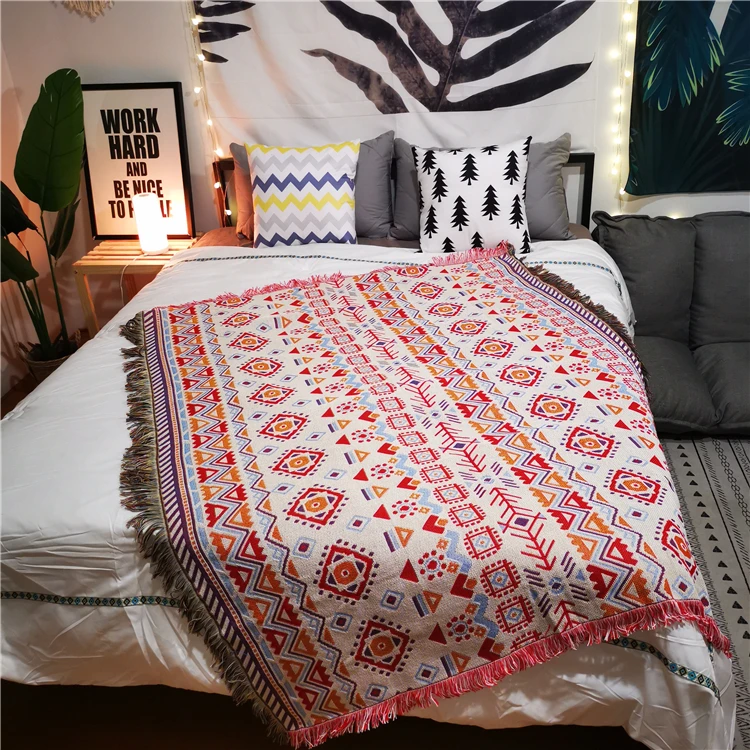 

Retro Casual Blanket Cotton Bed Cover Tapestry Designer Blanket Bohemian Decorative Sofa Couvertures Household Products 60AA01
