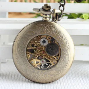 Bronze Antique Mechanical Pocket Watch Retro Swiss Watch Red Cross Classic Men's and Women Pocket Watches Birthday Gift TJX094