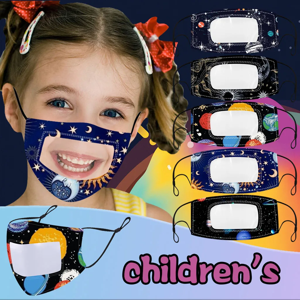 1 шт. маска для лица детей с ясным окном видимое выражение глухого Masque De Хэллоуин