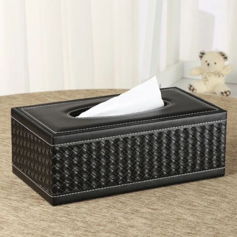 

Home PU Leather Large Anti-moisture Rectangular Tissue Paper napkin Box case Household Office Holder 24x13x9.5cm