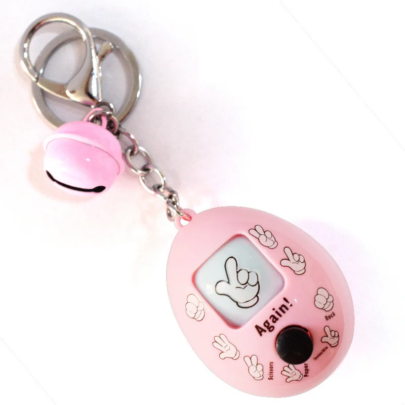 

New fashion mix home guessing game keychain creative act scissorface doll key chain round egg keyring