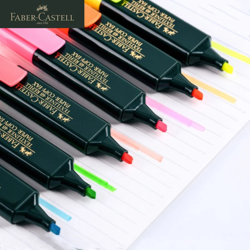 1Pc Faber-Castell Green Body Highlighter  Marking Pen 6colors  for Office and School  Student Supplies