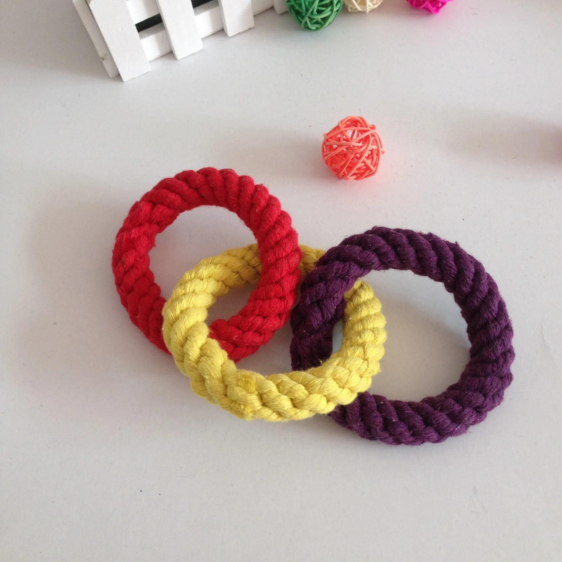 Хлопчатобумажный канат животные игрушки собака чистка зубов ручной тканый