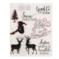 christmas snowman transparent stamp transparent silicone stamp diy scrapbooking rubber coloring embossed diary decor reusable