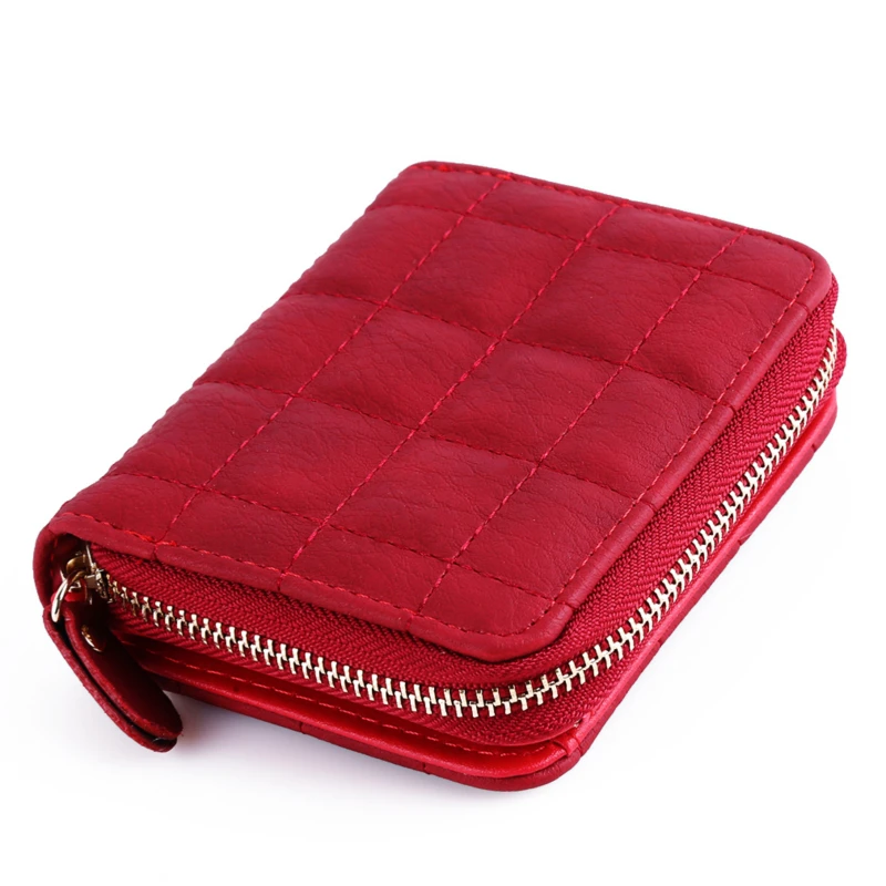 

Women Short Wallets PU Leather Female Plaid Purses Nubuck Card Holder Wallet Fashion Woman Small Zipper Wallet With Coin Purse