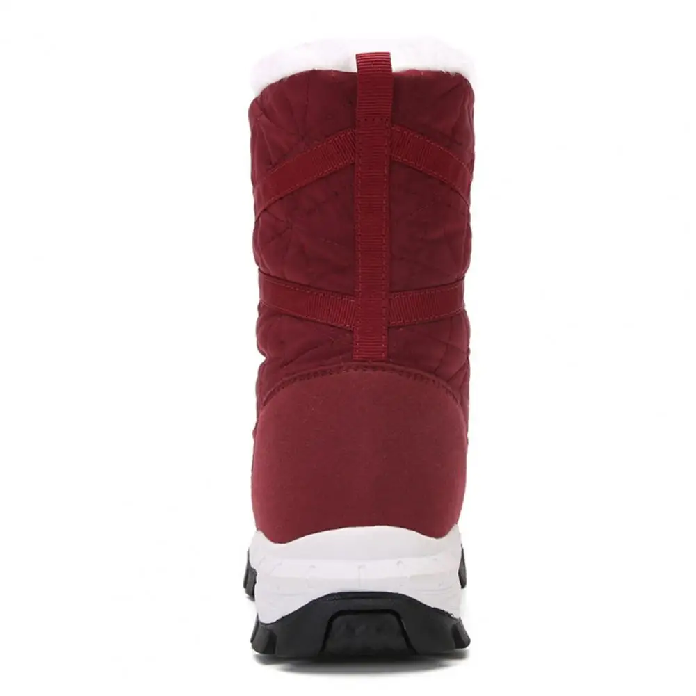 

1 Pair Outdoor Winter Women Mid-Calf Anti-slip Lace-up Comfortable Snow Boots