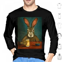bunny hops hoodies long sleeve bunny rabbit easter funny hops drinking beer humor hare olives