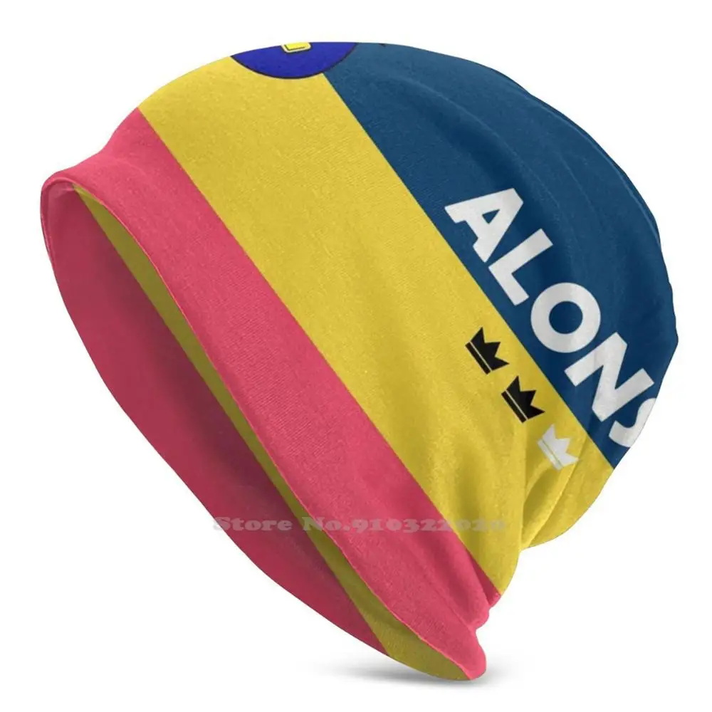 

With The Two World Stars And The Triple Crown New Diy Print Beanies Hats Winter Hedging Cap Fernando Alonso Tricolor Edition