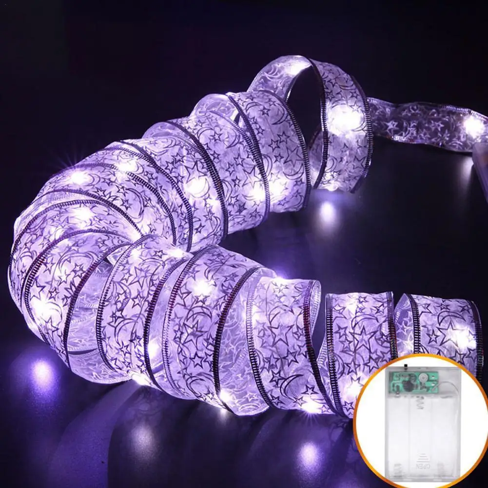 

4m Waterproof Fairy String Lights Ribbon Copper Wire Bows LED Light Christmas Tree Lights Ornaments Party Wedding New Year Decor