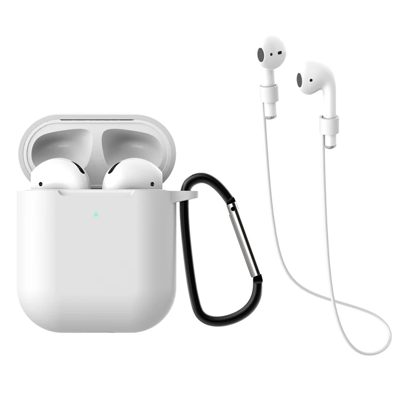 White 3 in 1 Earphone Case for AirPods 2 Case Wireless Bluetooth Headphone Air Pods Protective for AirPod Case Accessories - Цвет: White 3 in 1