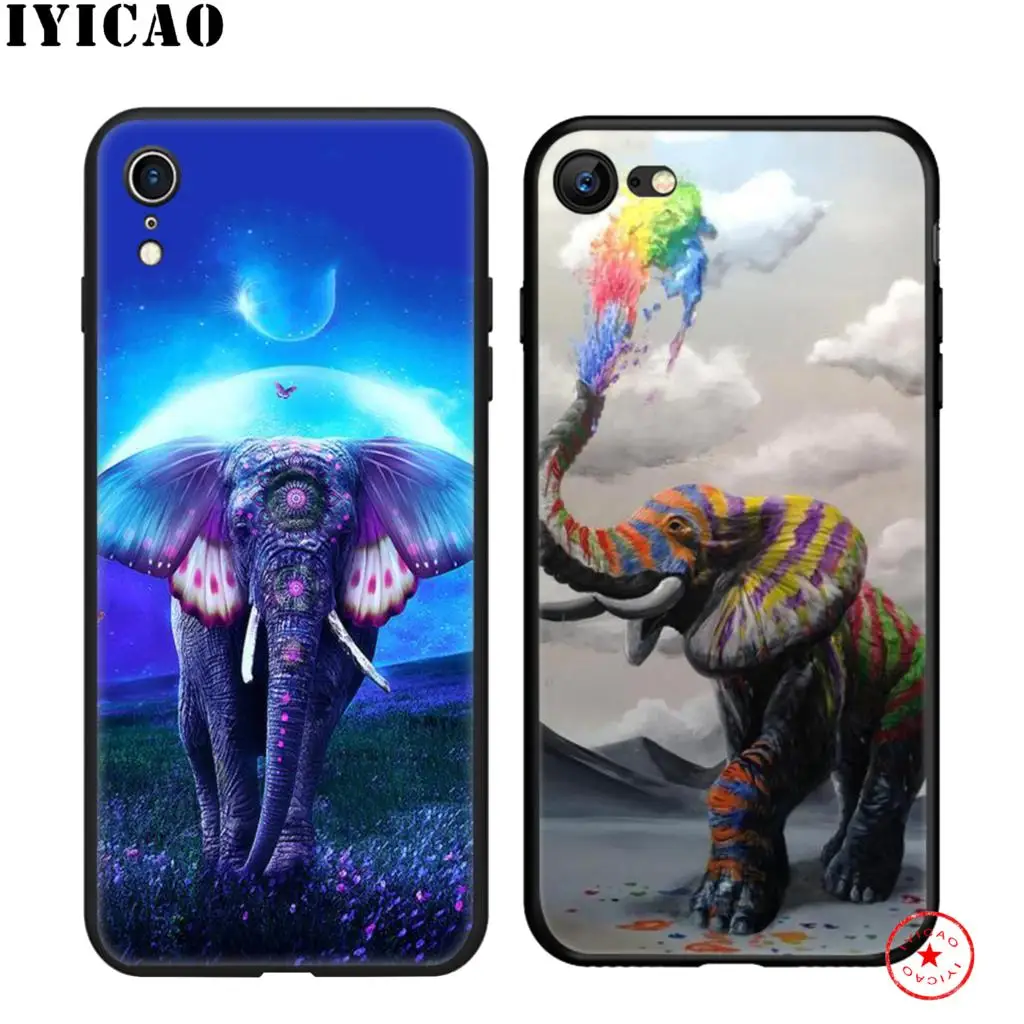 Мягкий силиконовый чехол IYICAO с милыми животными для iPhone 11 Pro Xr Xs Max X или 10 8 7 6 6S Plus 5
