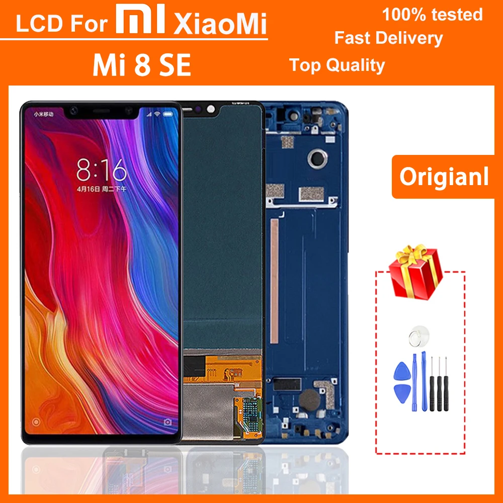 ЖК-дисплей 100% &quotдля Xiaomi Mi 8 SE с сенсорным экраном и дигитайзером в сборе сменный