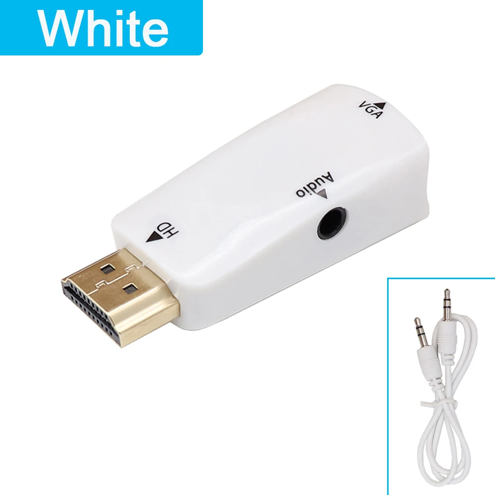 

to VGA Adapter HD 1080P Audio Cable Converter For PC Laptop TV Box Computer Display Projector