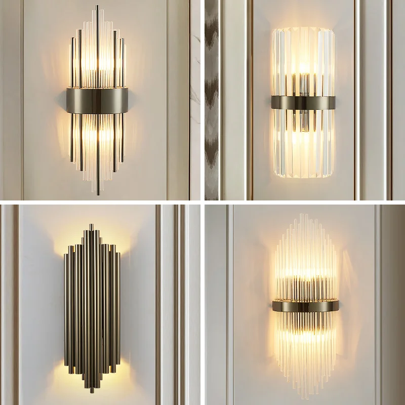 Современные хрустальные Настенные светильники FSS для гостиной спальни
