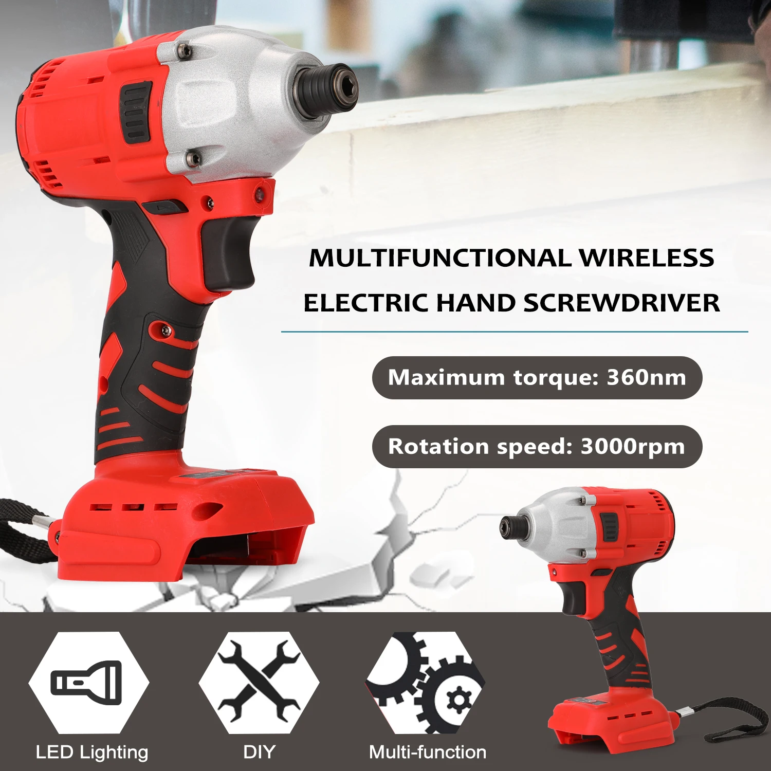 Беспроводная электрическая перезаряжаемая бесщеточная ударная отвертка