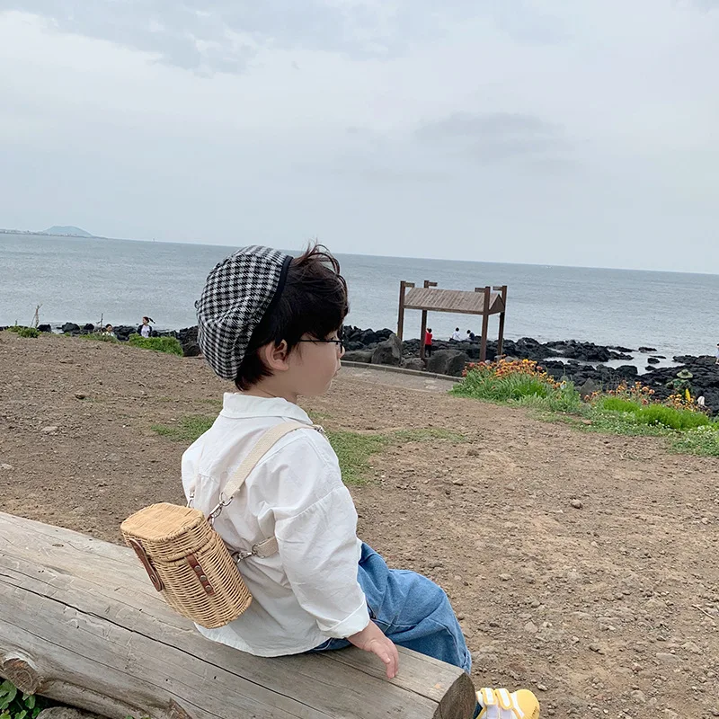 Модные рубашки с длинными рукавами в Корейском стиле для мальчиков яркого