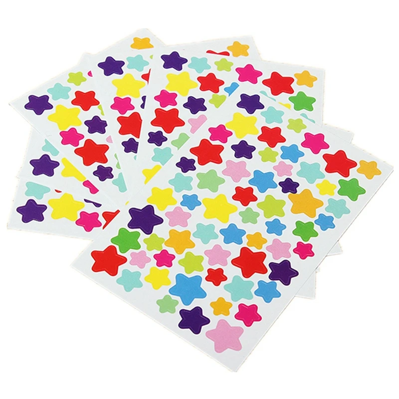

6 Sheets Self Adhesive Photo Album Craft Stickers Scrapbooking Diary Decorating-Star
