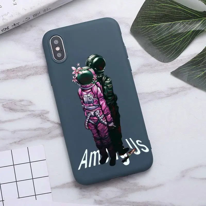 

Hot games among us Phone Case For iPhone 12 mini MAX 11 Pro X XR 7 8 6 Plus Candy Color blue Soft Silicone Cover