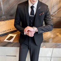 suit suit mens business casual three piece formal suit korean style slim groomsman groom wedding dress men