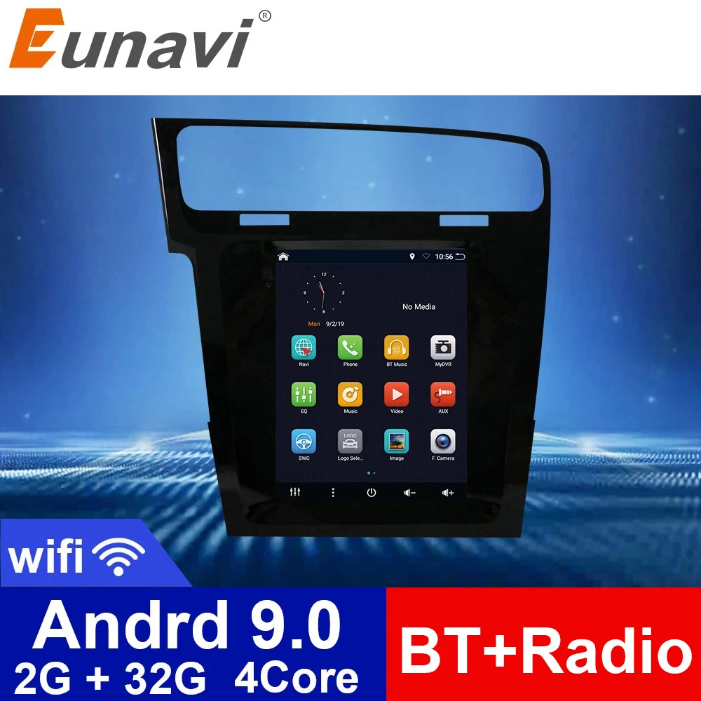 Eunavi 2 Din Android автомобильное радио для Фольксваген Гольф 7 Golf7 2013-2015 Мультимедиа