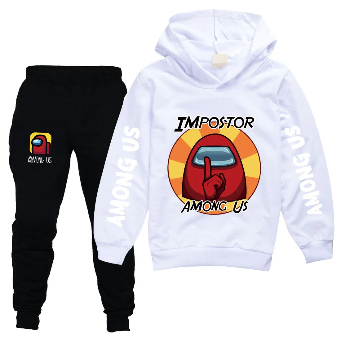 

Among us Catoon 2020 New Autumn Winter Kids long-sleeved sweater top joggers pants suit two pieces set fashion sportswear