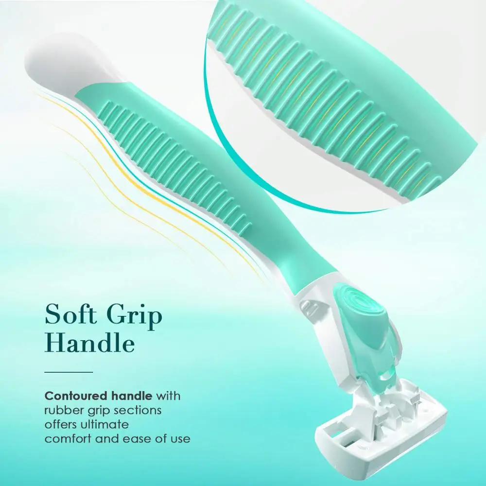 Safety Razor 6-Layer Blade Shaver for Facial Body Women's Suitable Sensitive Skin Shaving Holder and Heads |