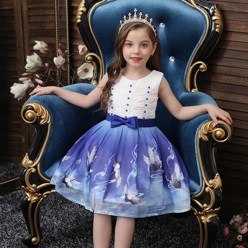 Girls Summer Dress Cartoon Print Baby Girl Costume Princess Christmas Party Cute Tutu 2 3 4 5 6 7 8 Years Kids Clothing | Детская одежда