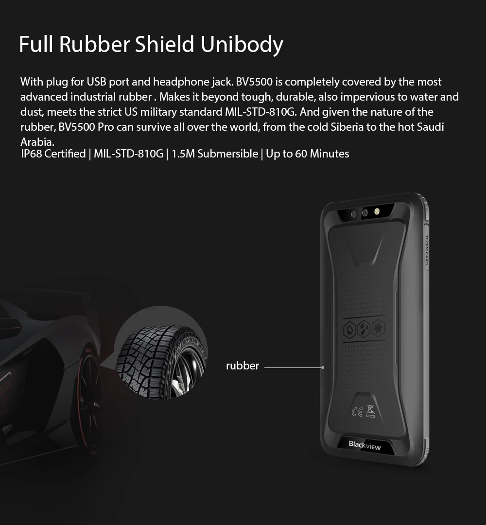 Blackview BV5500 pro NFC прочный ударопрочный мобильный телефон android 9,0 5," 3 ГБ ОЗУ 16 Гб ПЗУ 4400 мАч MT6739 Четырехъядерный 4G смартфон
