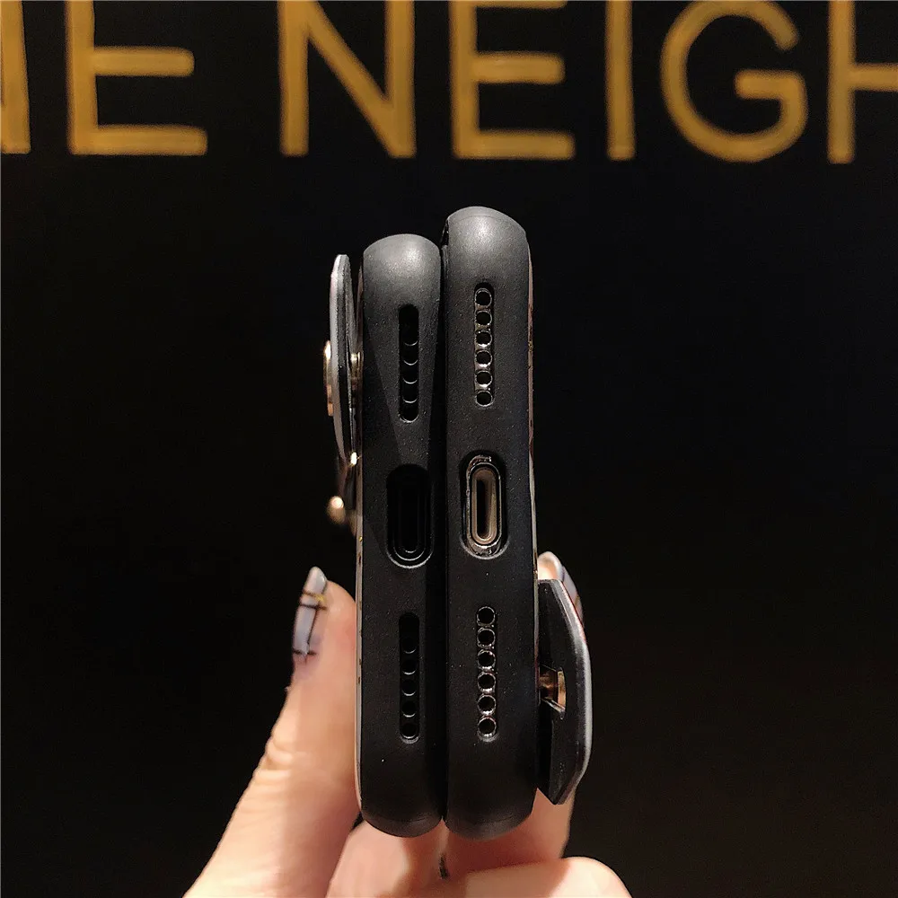 Fashion Bling Wrist Strap Cases For IPhone 7 Gold Foil Granite Marble Phone Case for iPhone X XS Max XR 6S 8 Plus Cover Fundas |