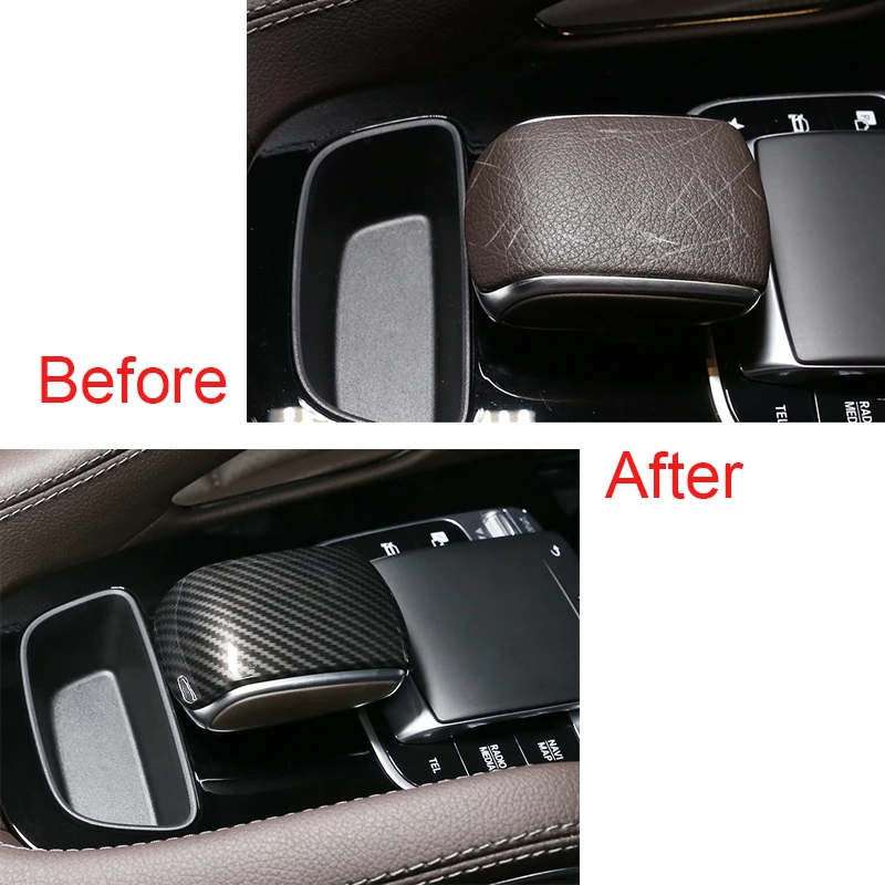 

Car ABS Carbon Fiber Interior Gear Shift Head Cover Panel Trim Car Styling for Mercedes-Benz GLE GLS 350 450 2020