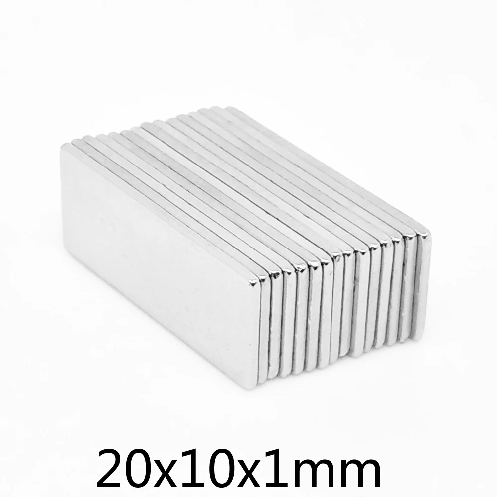 

10/20/50/100/150/200/300PCS 20x10x1 Rectangular Strong Rare Earth Neodymium Magnet N35 Block Permanent Magnets 20x10x1mm 20*10*1